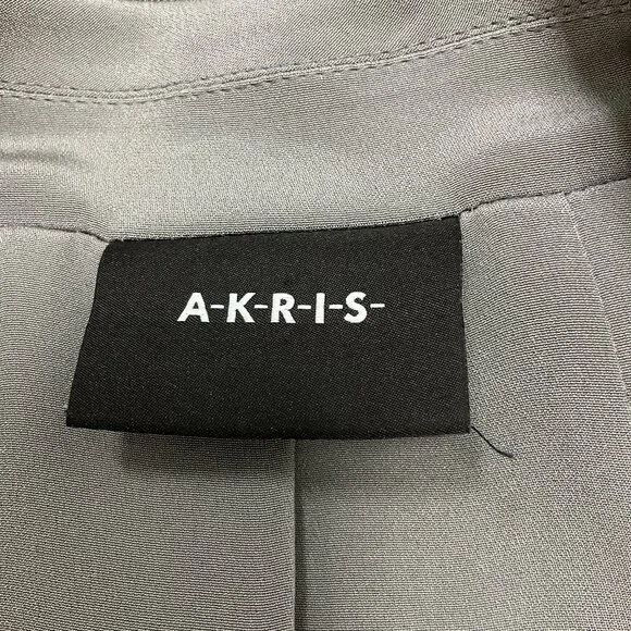 Akris Grey One Button Silk Blazer